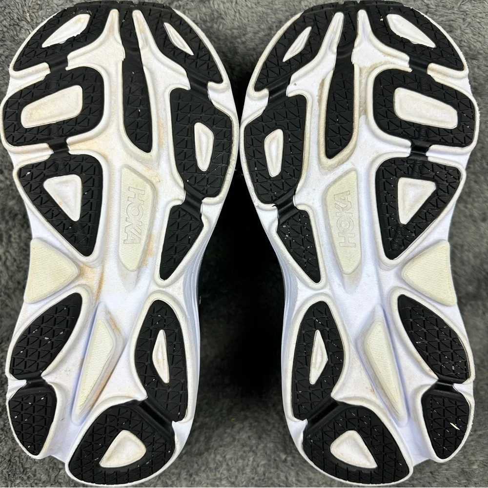 Hoka One One Shoes Womens 6 B Bondi 8 Black/White Running Athletic Gym - Picture 4 of 11